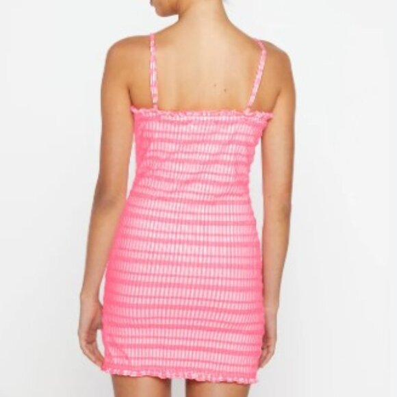 Mikon NWT Women's 1 small Pink White Nami Stripped Sleeveless Pull On Mini Dress - Picture 7 of 7